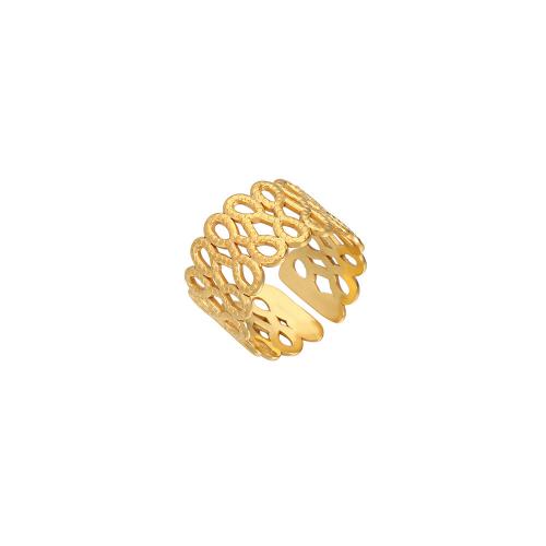 Vinger Ring in edelstaal, 304 roestvrij staal, mode sieraden & voor vrouw, gouden, inner diameter 18mm, Verkocht door PC
