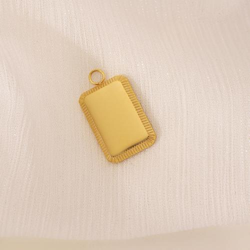 Stainless Steel Pendants 304 Stainless Steel Rectangle Vacuum Ion Plating fashion jewelry & for woman golden Sold By PC