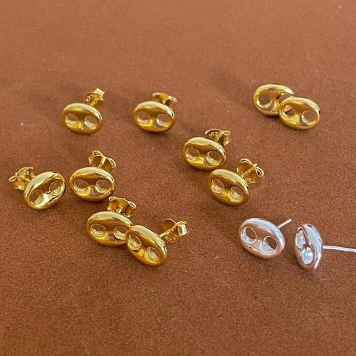 Brass Stud Earring, plated, for woman, more colors for choice, nickel, lead & cadmium free, 22x4mm, Sold By Pair