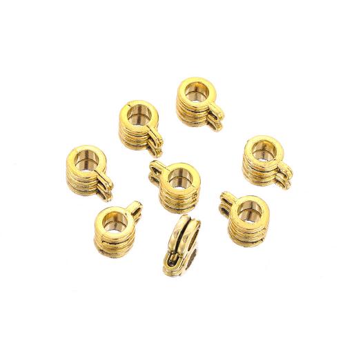Zinklegierung Stiftöse Perlen, goldfarben plattiert, DIY, frei von Nickel, Blei & Kadmium, 12x8mm, ca. 100PCs/Tasche, verkauft von Tasche