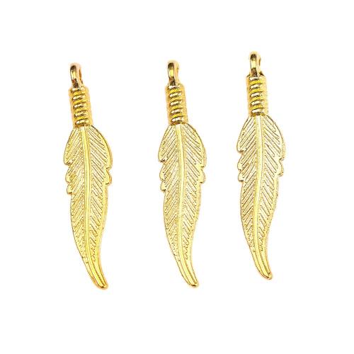 Zinc Alloy Feather Pendants plated DIY nickel lead & cadmium free Approx Sold By Bag