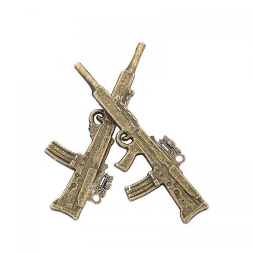 Tibetan Style Gun Pendants, plated, DIY, more colors for choice, nickel, lead & cadmium free, 17x46x3mm, Approx 100PCs/Bag, Sold By Bag