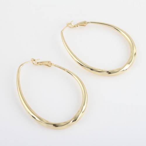 Brass Hoop Earring Teardrop gold color plated for woman nickel lead & cadmium free Sold By Pair