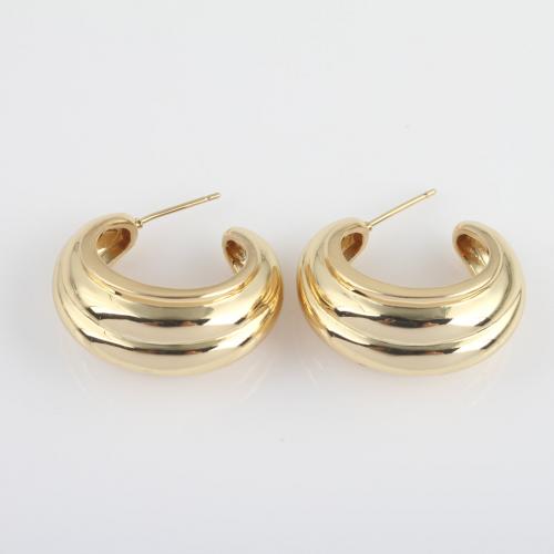 Brass Stud Earring, Dome, gold color plated, for woman, nickel, lead & cadmium free, 32x29.50x14.80mm, Sold By Pair