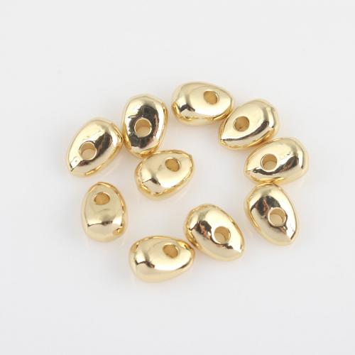 Perles bijoux en laiton, larme, Placage de couleur d'or, DIY, protéger l'environnement, sans nickel, plomb et cadmium, 8.10x5.60x4.30mm, Vendu par PC