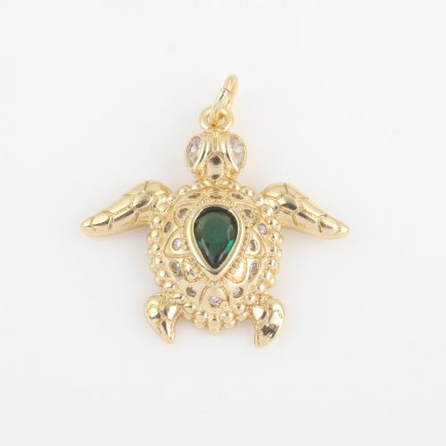 Brass Jewelry Pendants with Glass Rhinestone Animal gold color plated DIY green nickel lead & cadmium free Sold By PC