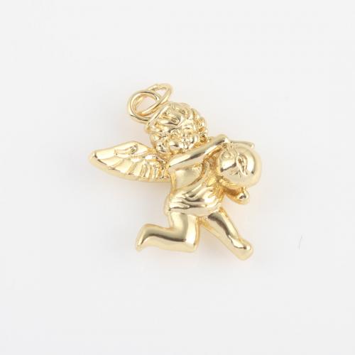 Brass Jewelry Pendants, Angel, gold color plated, DIY, nickel, lead & cadmium free, 24.60x16.80x6mm, Sold By PC