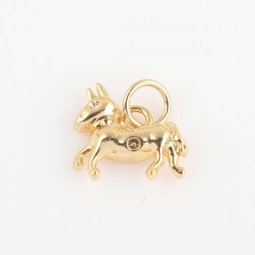 Brass Jewelry Pendants Horse gold color plated DIY nickel lead & cadmium free Sold By PC