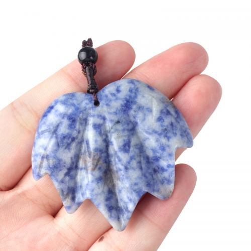 Natural Gemstone Necklace with Nylon Cord Maple Leaf fashion jewelry Length 38 cm Sold By PC