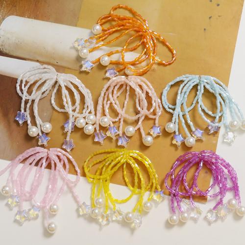 Hair Accessories DIY Findings, Acrylic, with ABS Plastic Pearl, Bowknot, more colors for choice, 65x40mm, Sold By PC