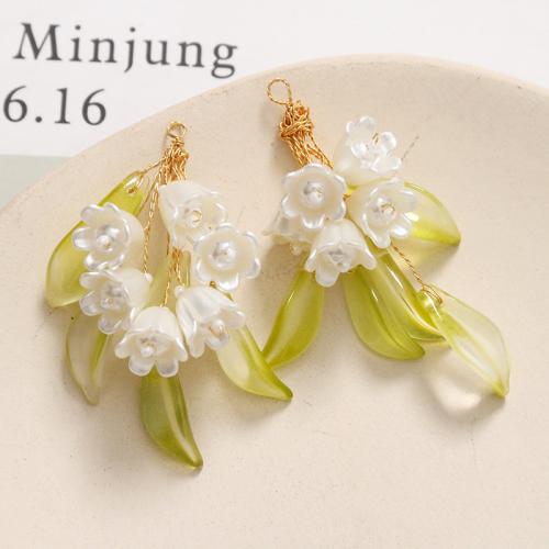 Hair Accessories DIY Findings Lampwork with ABS Plastic Pearl & Brass Flower Sold By PC