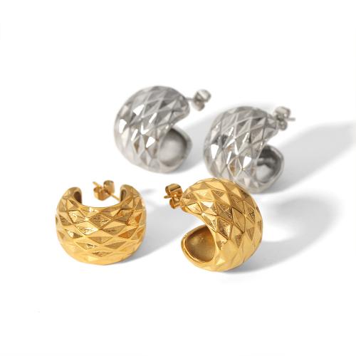 Edelstahl Ohrringe, 304 Edelstahl, 18K vergoldet, Modeschmuck & für Frau, keine, frei von Nickel, Blei & Kadmium, 21x15mm, verkauft von Paar