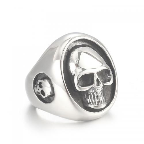 Stainless Steel Finger Ring 304 Stainless Steel Vacuum Ion Plating Halloween Design & fashion jewelry & for man nickel lead & cadmium free mm Sold By PC