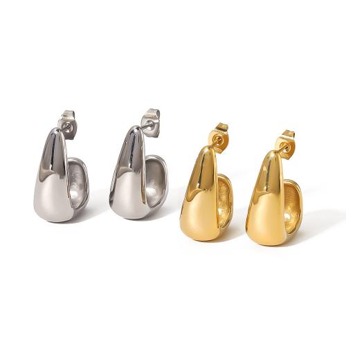 Stainless Steel Stud Earrings 304 Stainless Steel 18K gold plated fashion jewelry & for woman nickel lead & cadmium free Sold By Pair