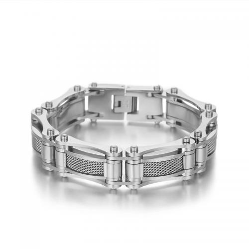 Stainless Steel Jewelry Bracelet 304 Stainless Steel Vacuum Ion Plating fashion jewelry & for man nickel lead & cadmium free mm Length Approx 21.5 cm Sold By PC
