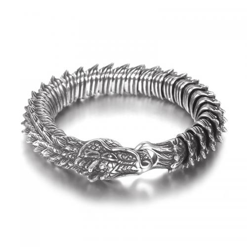 Stainless Steel Jewelry Bracelet 304 Stainless Steel Dragon vintage & fashion jewelry & for man nickel lead & cadmium free mm Length Approx 22 cm Sold By PC