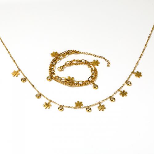 Smycken uppsättningar, Titan Stål, olika stilar för val & micro bana cubic zirconia & för kvinna, gyllene, Säljs av PC