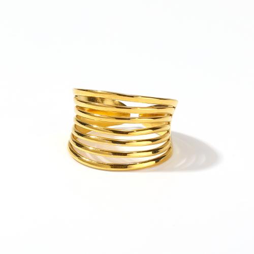 Titanium Steel Finger Ring Vacuum Ion Plating for woman golden Sold By PC