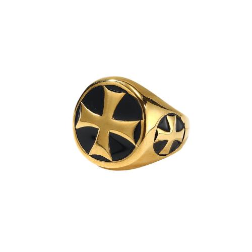 Titan Edelstahl Ringe, Titanstahl, verschiedene Größen vorhanden & für Frau & Emaille, goldfarben, verkauft von PC