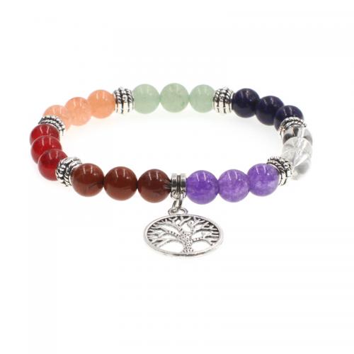 Gemstone Bracelets Zinc Alloy with Natural Stone fashion jewelry & Unisex nickel lead & cadmium free Length Approx 18 cm Sold By PC
