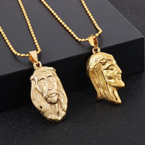 Stainless Steel Jewelry Necklace 304 Stainless Steel 18K gold plated fashion jewelry & for man golden Length Approx 17.72 Inch Sold By PC