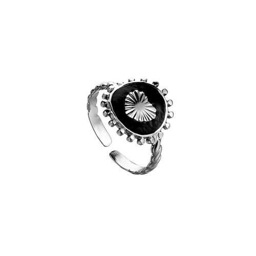 Emaille roestvrij staal vinger ring, 304 roestvrij staal, mode sieraden & voor de mens & glazuur, oorspronkelijke kleur, Verkocht door PC