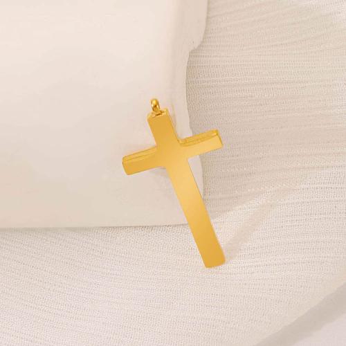 Stainless Steel Cross Pendants 304 Stainless Steel Vacuum Ion Plating fashion jewelry golden Sold By PC