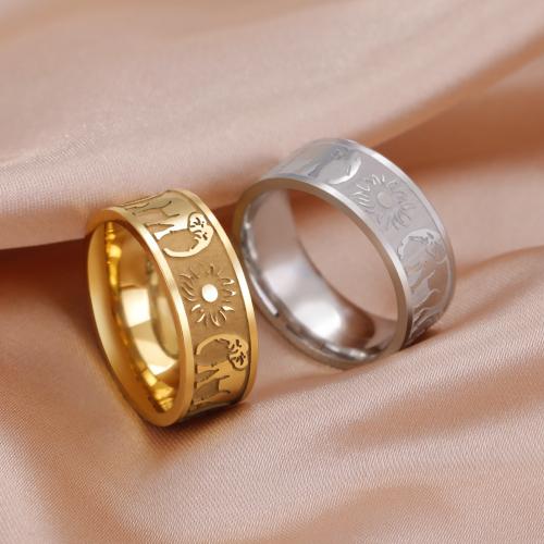 Stainless Steel Finger Ring 304 Stainless Steel Vacuum Ion Plating fashion jewelry & Unisex width 7.8mm Sold By PC