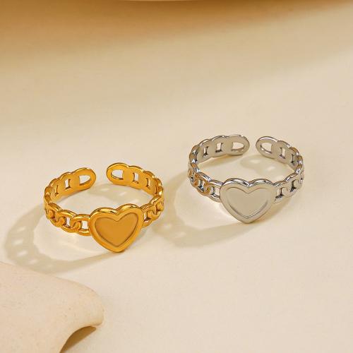 Edelstahl Ringe, 304 Edelstahl, Herz, Modeschmuck & für Frau, keine, inner diameter 17mm, verkauft von PC
