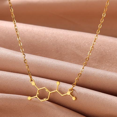 Stainless Steel Jewelry Necklace, 304 Stainless Steel, with 2.76inch extender chain, 18K gold plated, fashion jewelry & for woman, golden, 26x12mm, Length:Approx 14.96 Inch, Sold By PC