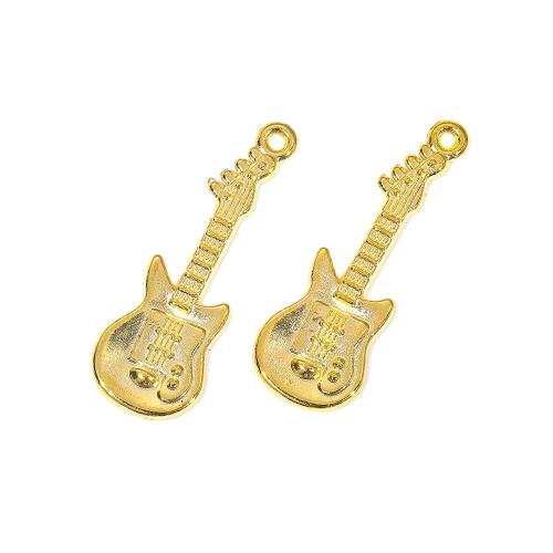 Musical Instrument Shaped Tibetan Style Pendants, Guitar, plated, DIY, more colors for choice, nickel, lead & cadmium free, 31x12x2mm, Approx 100PCs/Bag, Sold By Bag