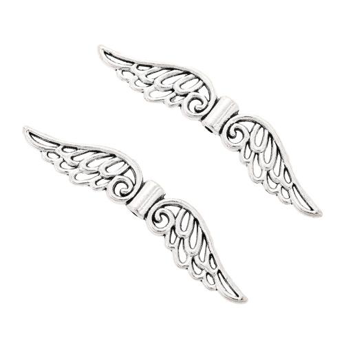 Tibetan Style Spacer Beads, Angel Wing, plated, DIY, more colors for choice, nickel, lead & cadmium free, 52x11x4mm, Approx 100PCs/Bag, Sold By Bag