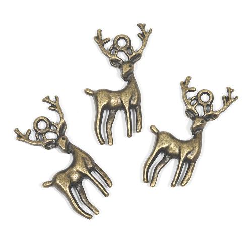 Tibetan Style Animal Pendants, Deer, plated, DIY, more colors for choice, nickel, lead & cadmium free, 27x14x4mm, Approx 100PCs/Bag, Sold By Bag