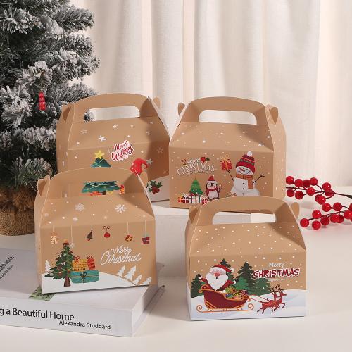 Christmas Gift Bag, Paper, durable & Christmas Design, more colors for choice, 160x90x90mm, Sold By PC