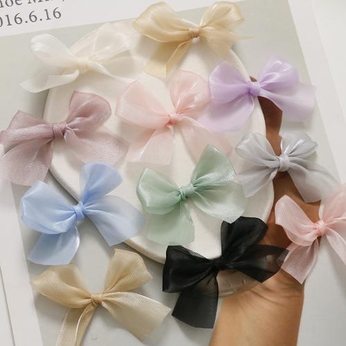 Hair Accessories DIY Findings, Etamine, Bowknot, more colors for choice, 62x52mm, Sold By PC