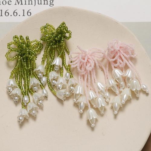 Haarschmuck DIY Ergebnisse, Glasperlen, mit ABS-Kunststoff-Perlen, Blume, keine, 75mm, verkauft von PC