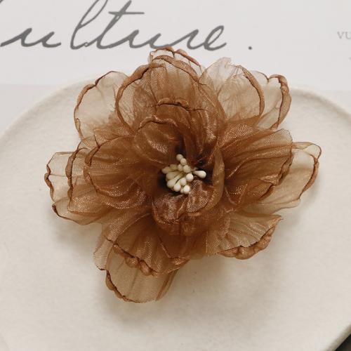 Hair Accessories DIY Findings Organza Flower 75mm Sold By PC