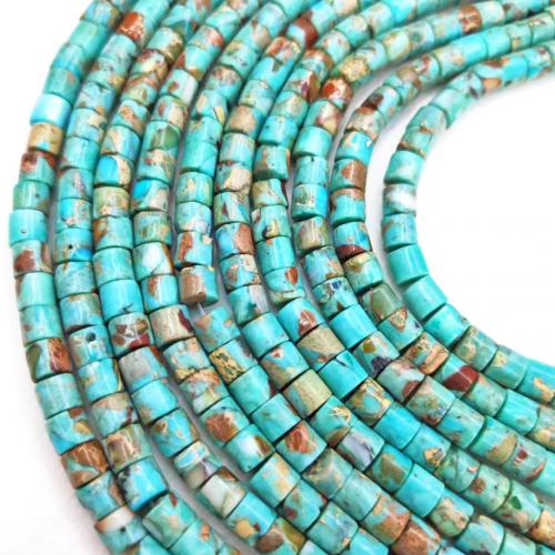 Gemstone Jewelry Beads, Impression Jasper, Column, DIY, green, 5x6mm, Approx 70PCs/Strand, Sold By Strand