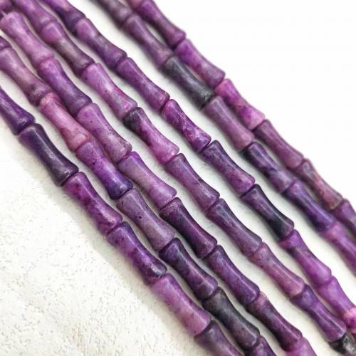 Gemstone Jewelry Beads Purple Lithium Stone Bamboo DIY purple Approx Sold By Strand