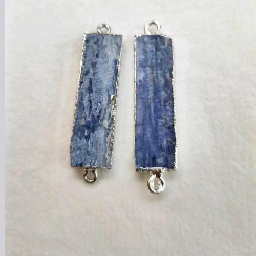 Quartz Connector Kyanite with Iron Rectangle DIY blue Sold By PC