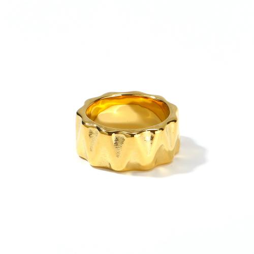 Anillo de dedo de Titantium Acero, Partículas de acero, para mujer, dorado, 10mm long, Vendido por UD