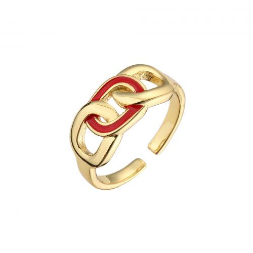 Brass Finger Ring, plated, for woman & enamel, more colors for choice, Sold By PC