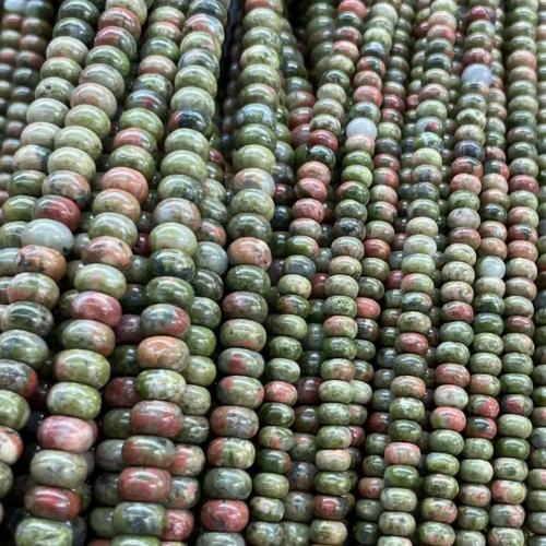 Natural Unakite Beads Abacus polished DIY mixed colors Sold Per Approx 38 cm Strand