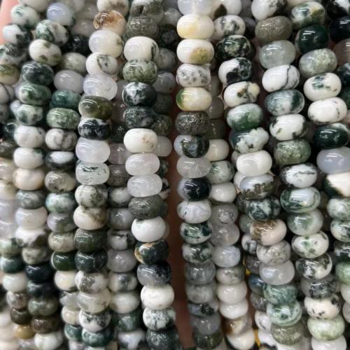 Perle en bois d'agate, agate d'arbre, abaque, poli, DIY & normes différentes pour le choix, couleurs mélangées, Vendu par Environ 38 cm brin