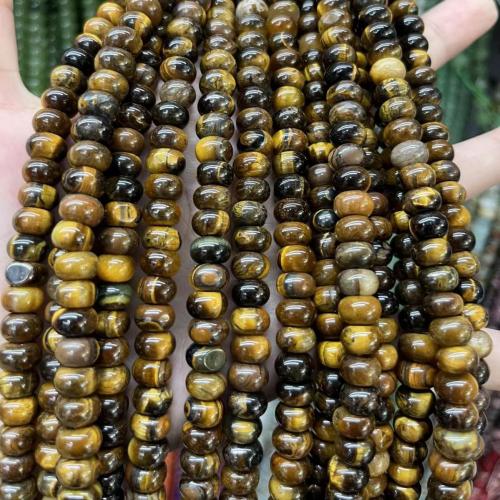 Tigerauge Perlen, Abakus,Rechenbrett, poliert, DIY, gemischte Farben, 5x8mm, verkauft per ca. 38 cm Strang