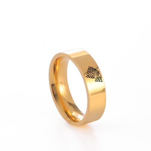 Stainless Steel Finger Ring 304 Stainless Steel Vacuum Ion Plating fashion jewelry & Unisex width 6mm ring thickness 2mm Sold By PC