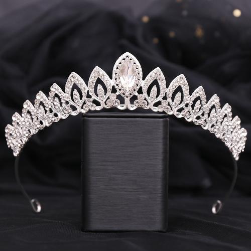 Bridal Tiaras Zinc Alloy fashion jewelry & for woman & with rhinestone silver color nickel lead & cadmium free Inner Approx 145mm Sold By PC