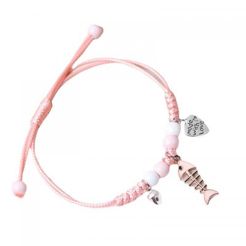 Zinc Alloy Bracelet Knot Cord with Zinc Alloy fashion jewelry & adjustable Length Approx 16-32 cm Sold By PC