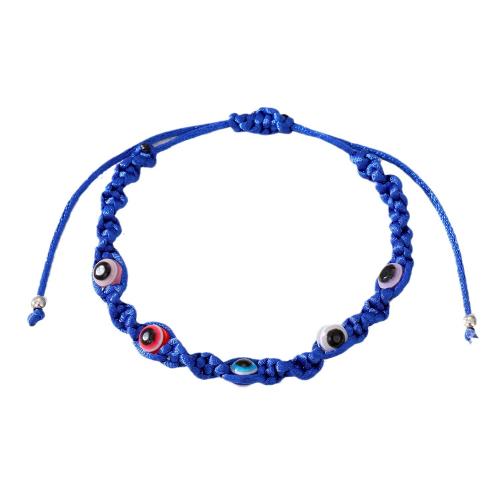 Bracelet Evil Eye bijoux, Cordon de noeud, avec résine, fait à la main, bijoux de mode & motif de mauvais œil & réglable & pour femme, plus de couleurs à choisir, Longueur:Environ 16-28 cm, Vendu par PC