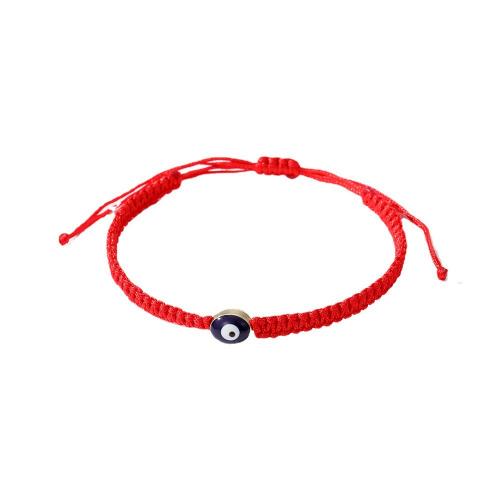 Evil Eye Jewelry Bracelet Knot Cord with Resin & Zinc Alloy handmade fashion jewelry & adjustable & for woman Length Approx 16-28 cm Sold By PC